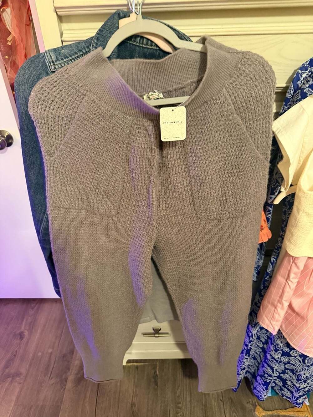 Free People Frosted Earth Waffle Knit Lounge Pants, Size M